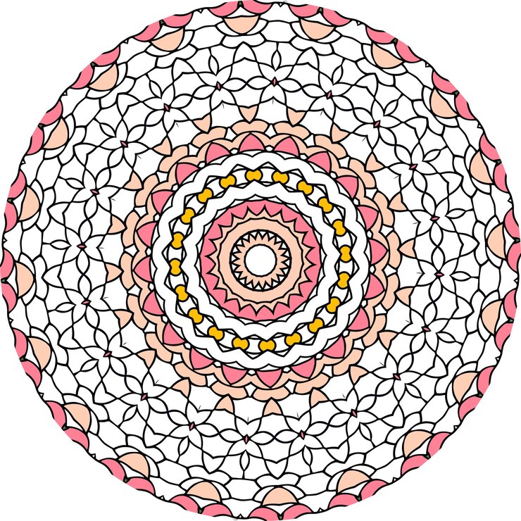 Vector ethnic mandala with colorful ornament. bright colors. isolated.