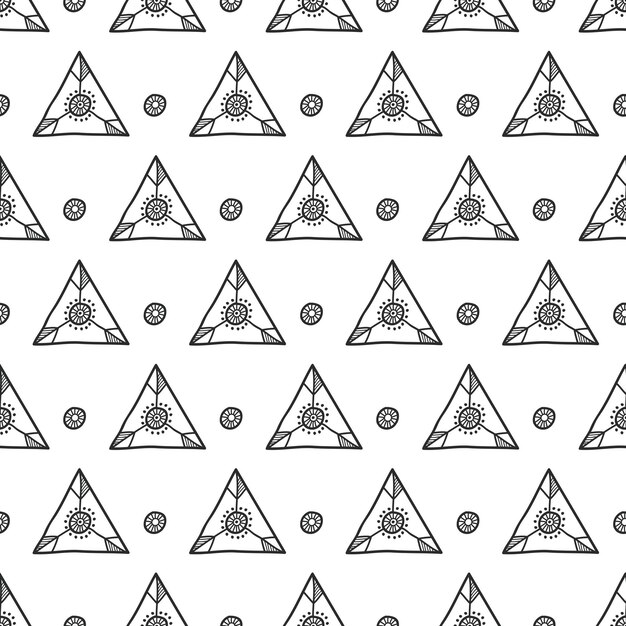 Ethnic motif scandi style. vector seamless pattern.