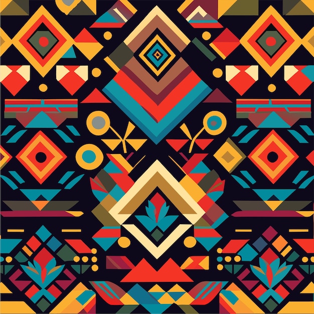 Ethnic motive seamless pattern background design