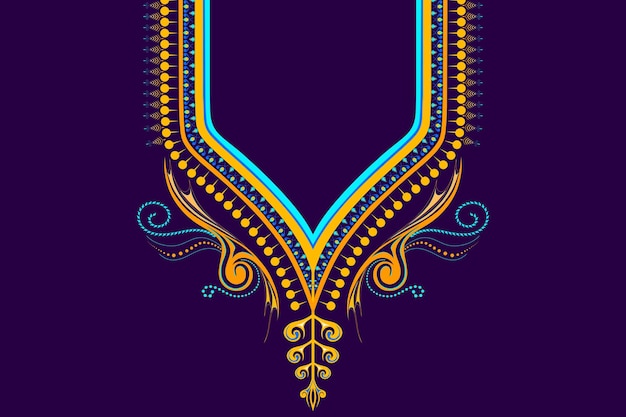 Vector ethnic neck collar line baroque design for embroidery