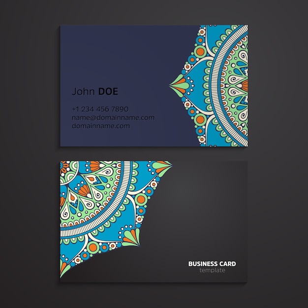 Ethnic oriental mandala business card template