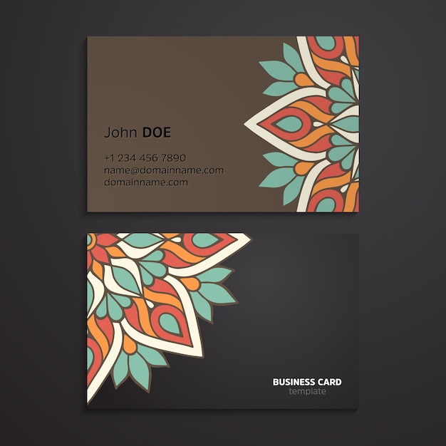 Ethnic oriental mandala business card template