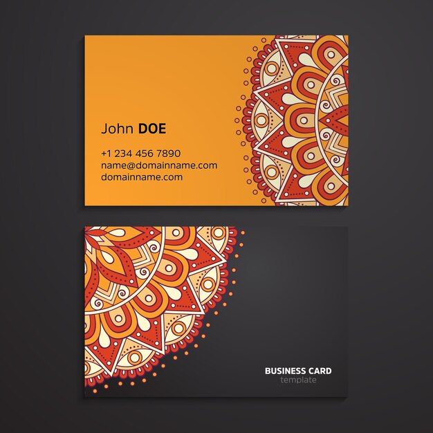 Ethnic oriental mandala business card template