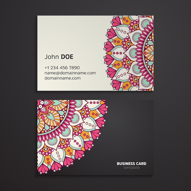 Ethnic oriental mandala business card template