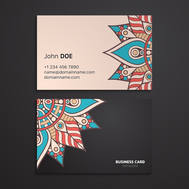 Ethnic oriental mandala business card template