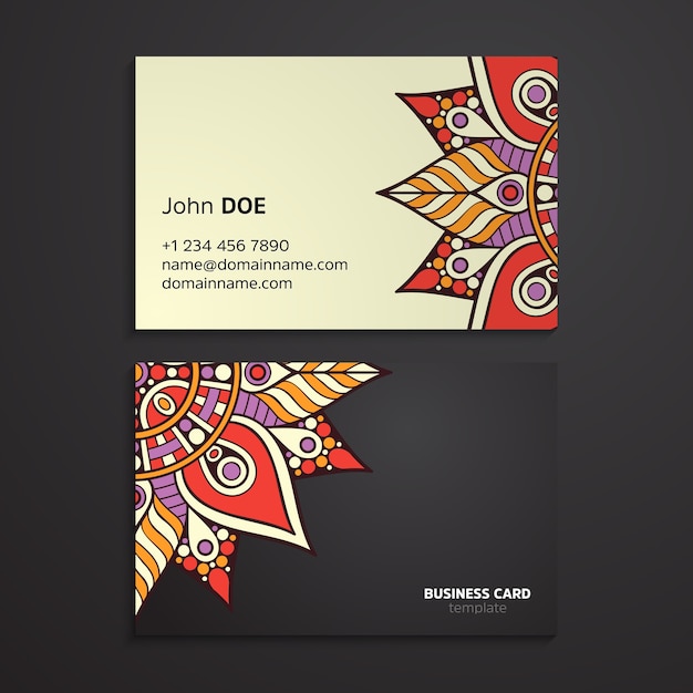 Ethnic oriental mandala business card template