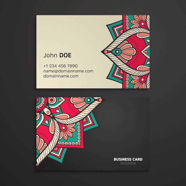 Ethnic oriental mandala business card template