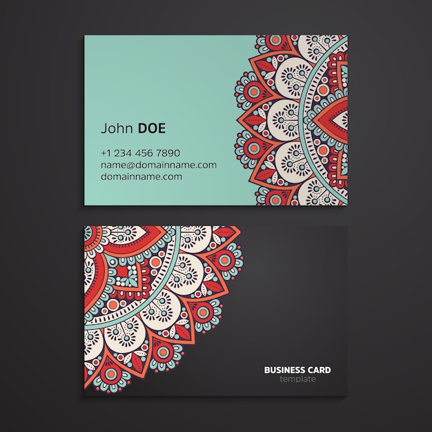 Ethnic oriental mandala business card template