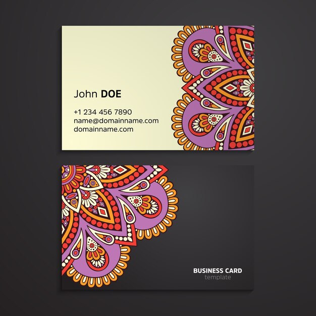 Ethnic oriental mandala business card template