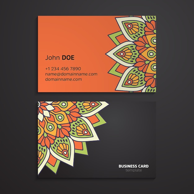 Ethnic oriental mandala business card template