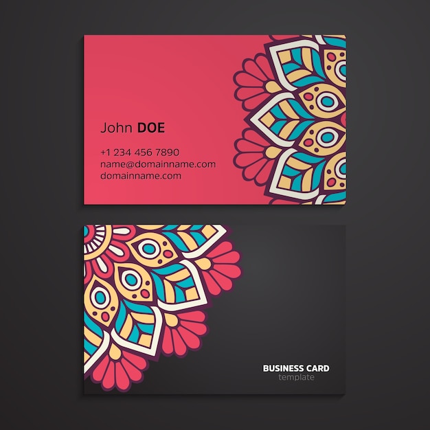 Ethnic oriental mandala business card template