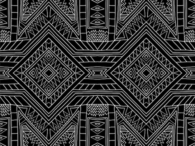 Ethnic ornament design Background tribal monogram Black and white aztec texture