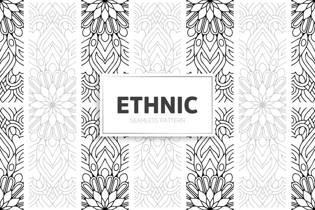 Ethnic pattern design mandala border.