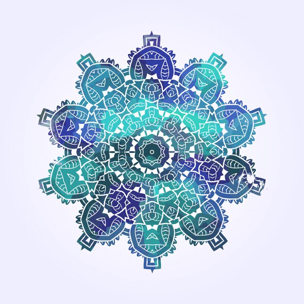 Vector ethnic psychodelic fractal mandala vector meditation looks like snowflake