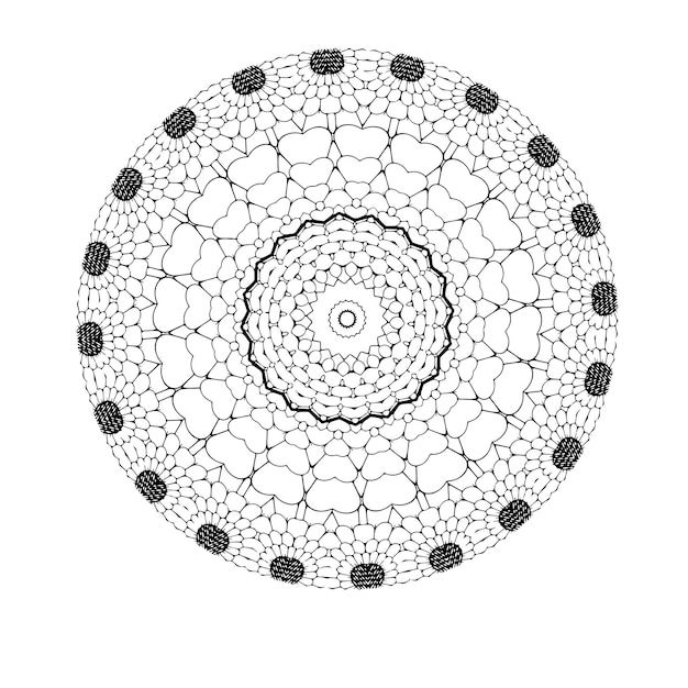 Ethnic round and black white abstract mandala premium vector