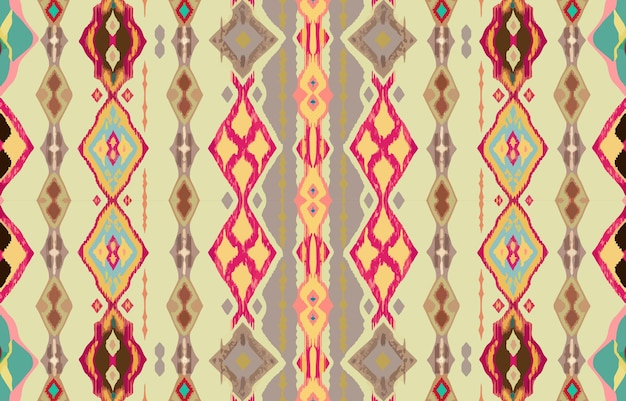 Ethnic seamless fabric pattern abstract traditional folk antique vintage retro blurred graphic line