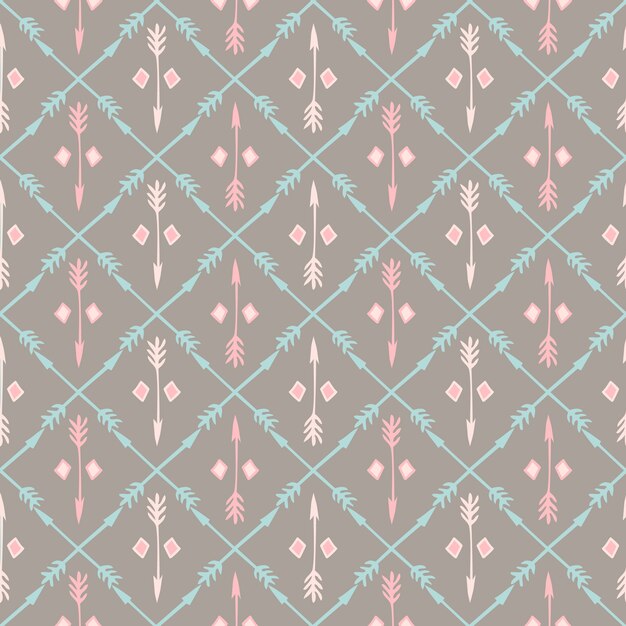 Ethnic seamless pattern with arrows