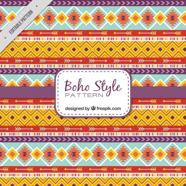 Ethnic shapes pattern in boho style