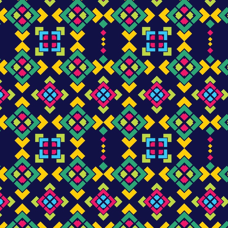 Vector ethnic square pattern