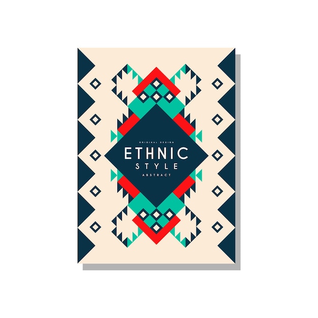 エスニックスタイル抽象的なオリジナルデザインエスノ部族幾何学的な装飾名刺ロゴ招待チラシポスターバナーベクトルイラストのトレンディなパターン要素