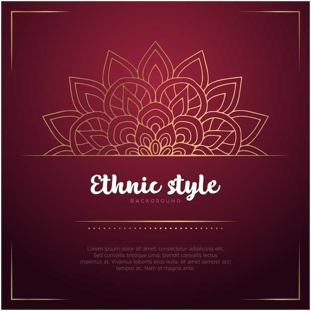 Ethnic style background with mandala and text template