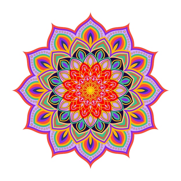 Ethnic Style Colorful Mandala Background Tribal Ornament Mandala Doodle Illustration