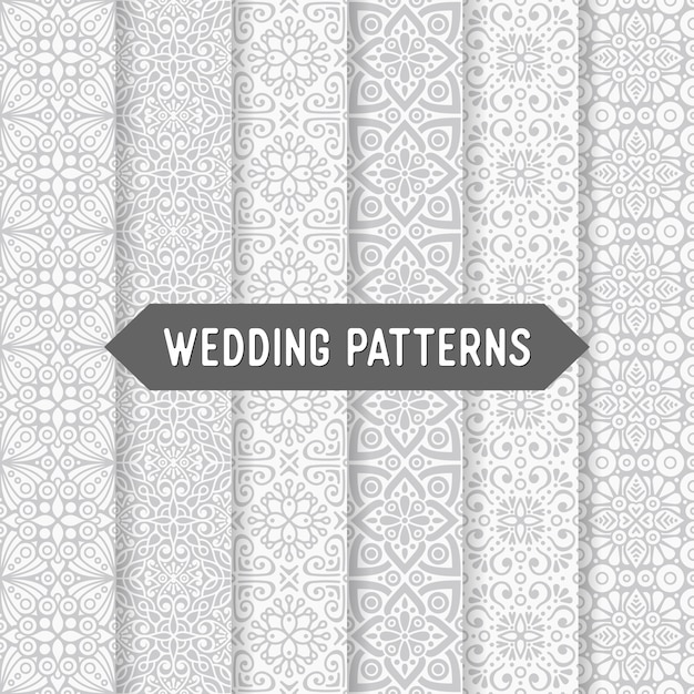 Vector ethnic wedding pattern collection