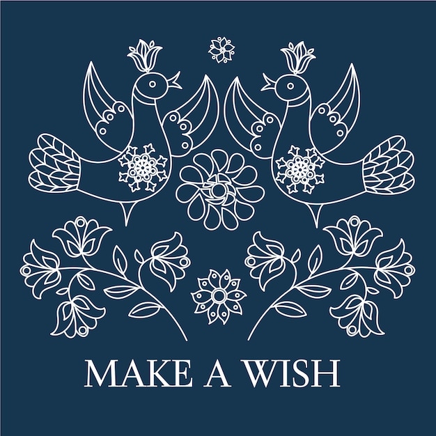 ETHNO WISH Decoratieve illustratie-set voor volksornamentdruk