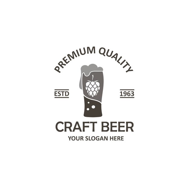 étiquette de verre à bière