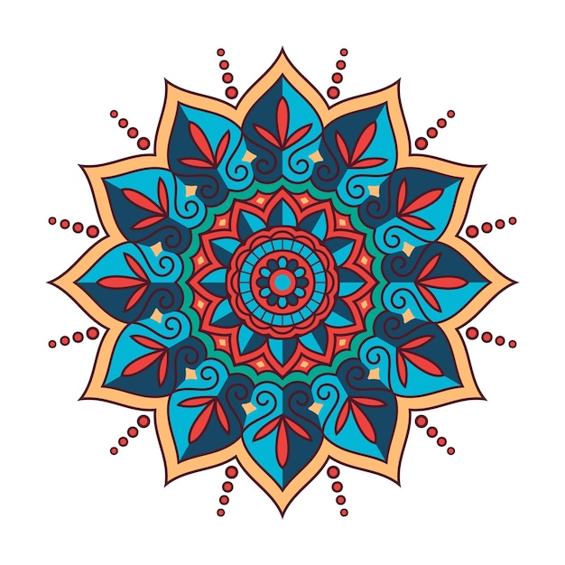 Etnisch kleurrijk tribal mandala-ornament