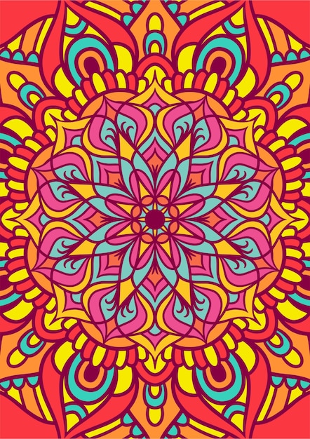 Etnisch Mandala Rond Ornamentpatroon Met Kleurrijk, Mandala Vectorachtergrond, Decoratief Patroon