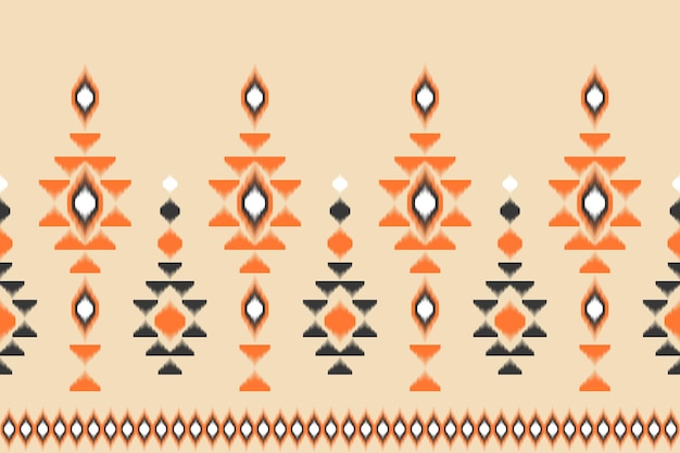 Vector etnische abstracte ikat-kunst naadloos patroon in tribal folkborduurwerk en mexicaanse stijl