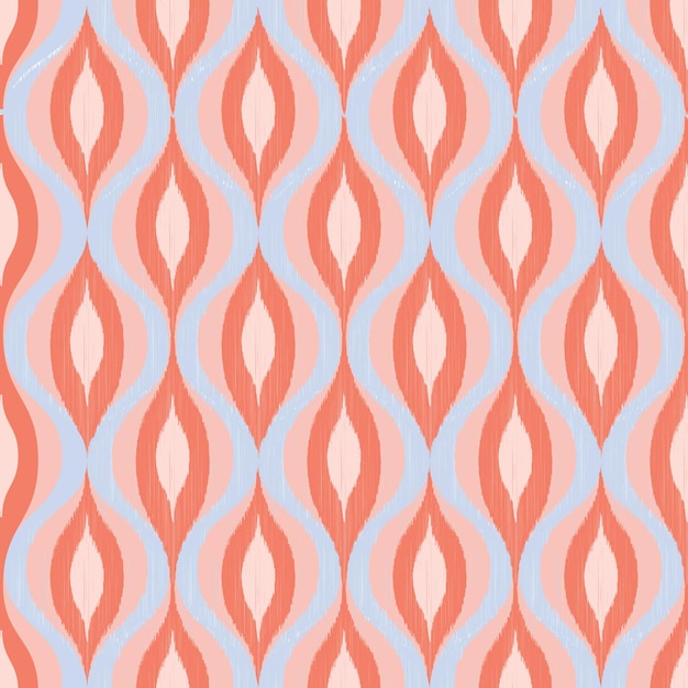 Etnische abstracte ikat kunst ontwerp naadloze abstracte roze blauwe pastel