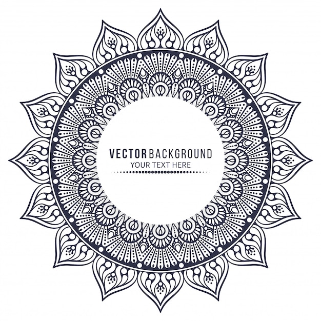 Vector etnische mandala met lege ronde vorm frame