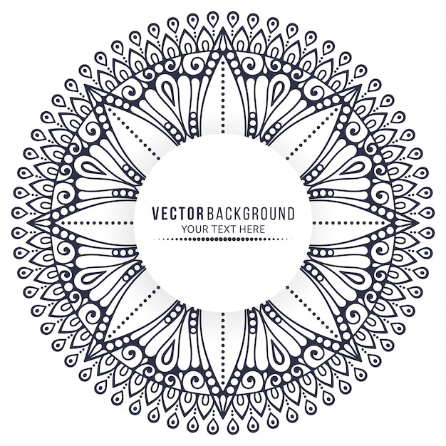 Vector etnische mandala met lege ronde vorm frame