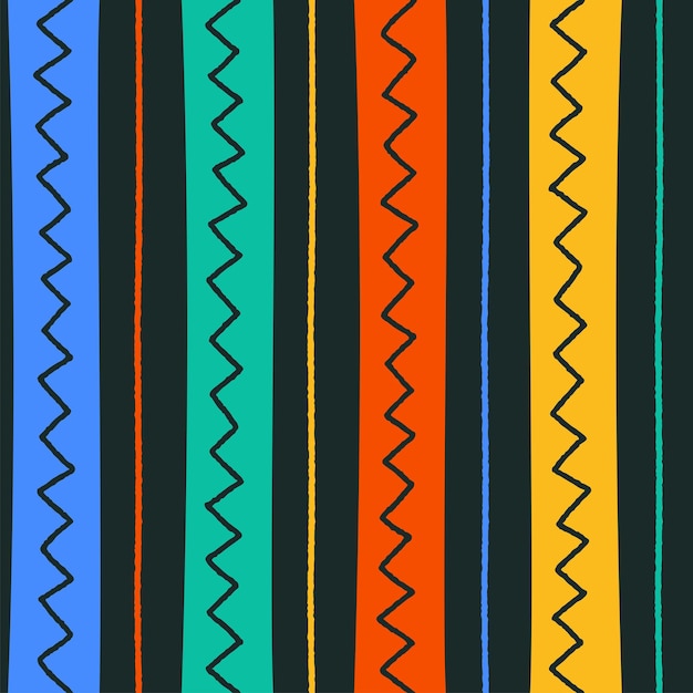 Etnische Tribal Geometrische Boho Afrikaanse Textuur Patroon Zigzag Lijn Verticale Streep Kleur Print Textiel