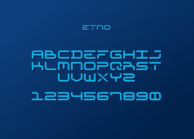 Vector etno font alphabet