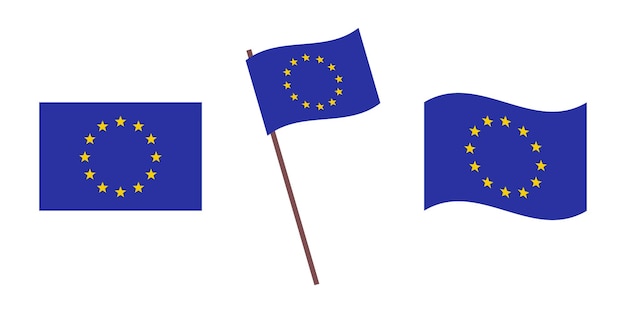 EU-vlagtekens instellen Europese Unie Nationaal symbool economische politieke eenwording van Europese staten