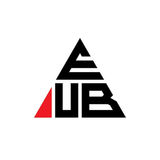 Vector eub triangle letter logo design with triangle shape eub triangle