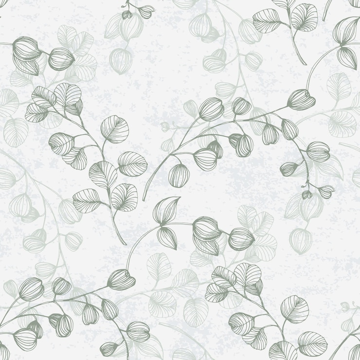 Vector eucalyptus leaf seamless pattern floral botanical flower flower evergreen wedding decoration botanical wreath branch and buds garden seamless pattern bouquet