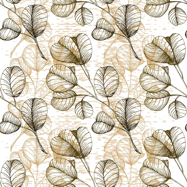 Vettore eucalyptus seamless pattern