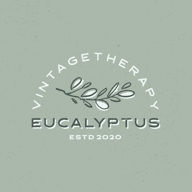 Vector eucalyptus vintage logo  icon illustration