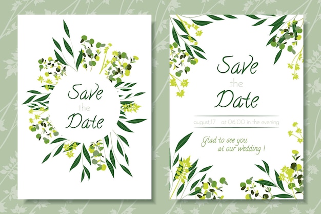 Eucalyptus wedding invite and menu card collection