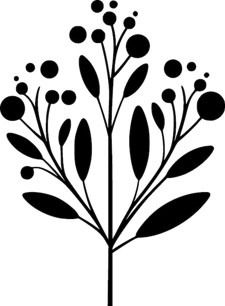 Eucalyptus zwart-wit vectorillustratie