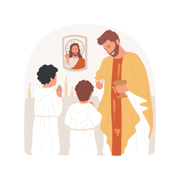 The Eucharist isolated cartoon vector illustration