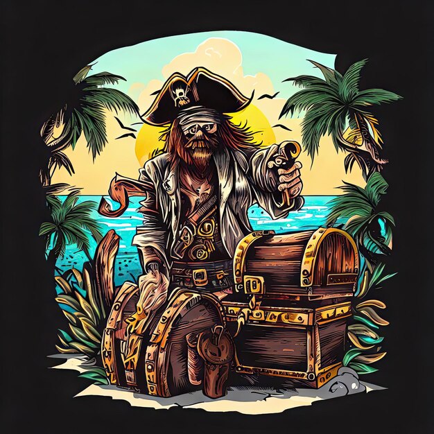 Vector euphoria on the high seas dive into adventure with a vibrant tee