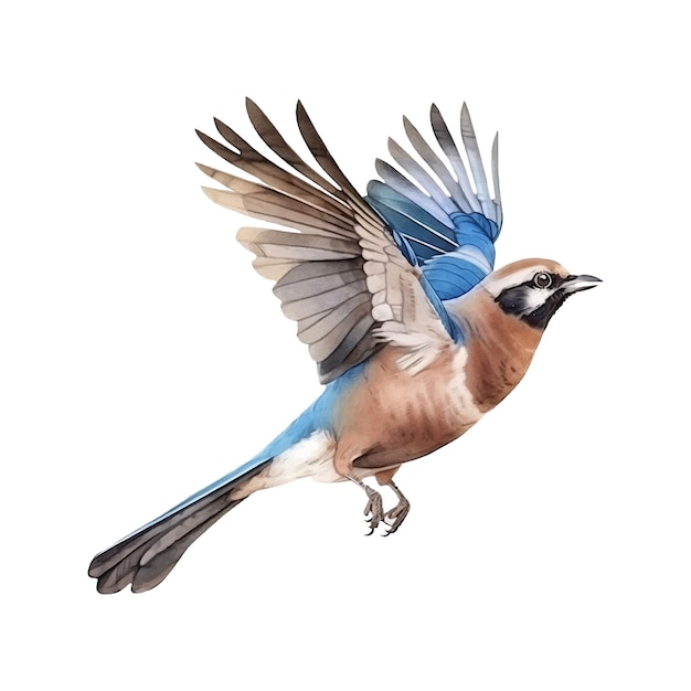 Eurasian Jay watercolor paint