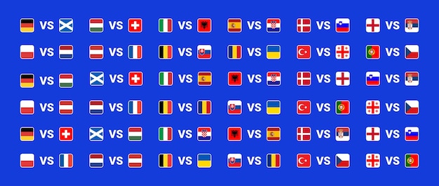 Vector euro 2024 groepswedstrijden schema in het duitse voetbal europees kampioenschap infographic