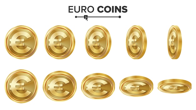 Vector euro 3d gold coins