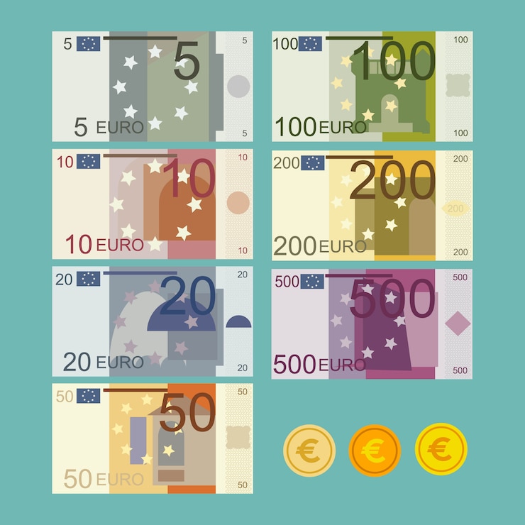 Vector euro bankbiljet illustratie in vlakke stijl